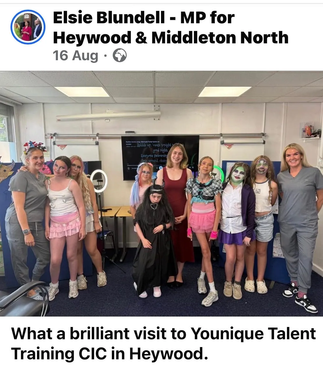Young people and staff at a Younique Talent holiday club visit